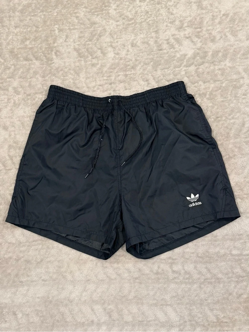 Vintage Adidas Nylon Shorts w/ Lining Black Mens M Trefoil Logo Taiwan 90s